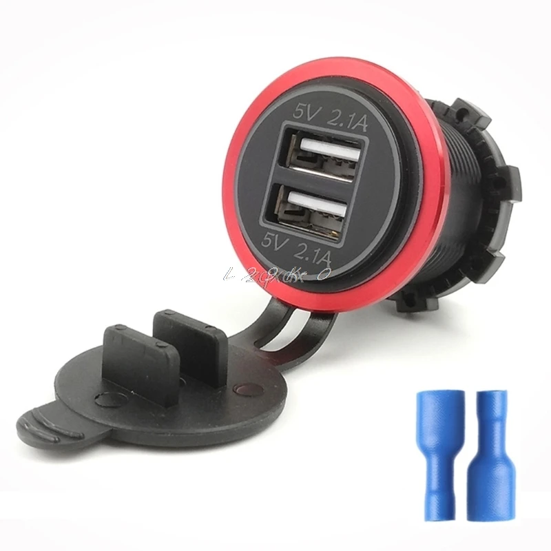 OOTDTY DC 12V 24V 4.2A Мотоцикл лодка автомобиль двойной USB зарядное устройство для