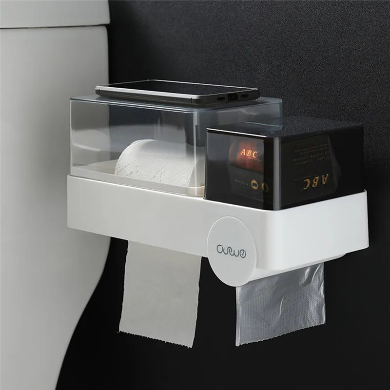 Водонепроницаемый Дырокол настенный держатель туалетной бумаги стойка бытовой ящик для хранения для ванной комнаты лоток бумажный рулон
