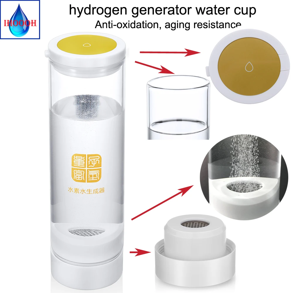 Здоровый антивозрастной водород богатый корпус генератора воды 500 мл USB Перезаряжаемый электролиз H2 воды чашка ihooh производитель