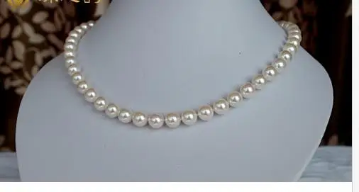 

gorgeous 8-9mm south sea round white pearl necklace 18inch