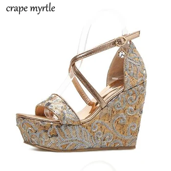 

shoes woman sandals wedge summer shoes pumps High Heels Platform heels women shoes 2018 summer Wedges Shoes Zapatos Mujer YMA177