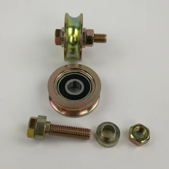 

2 inch diameter 48mm,sliding gate roller/pulley/wheels with U-groove and 6210RS bearing bore 12mm and bolt m10x45. 2pcs/lot