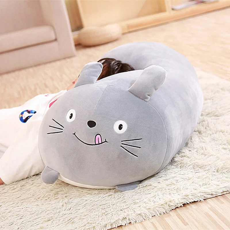 90cm totoro pillow Новинка, мягкая мультяшная подушка в виде животных, милая толстая собака, кот Тоторо, пингвин, свинья, лягушка, плюшевая игрушка, подарок на день рождения для детей - Цвет: 90cm totoro pillow