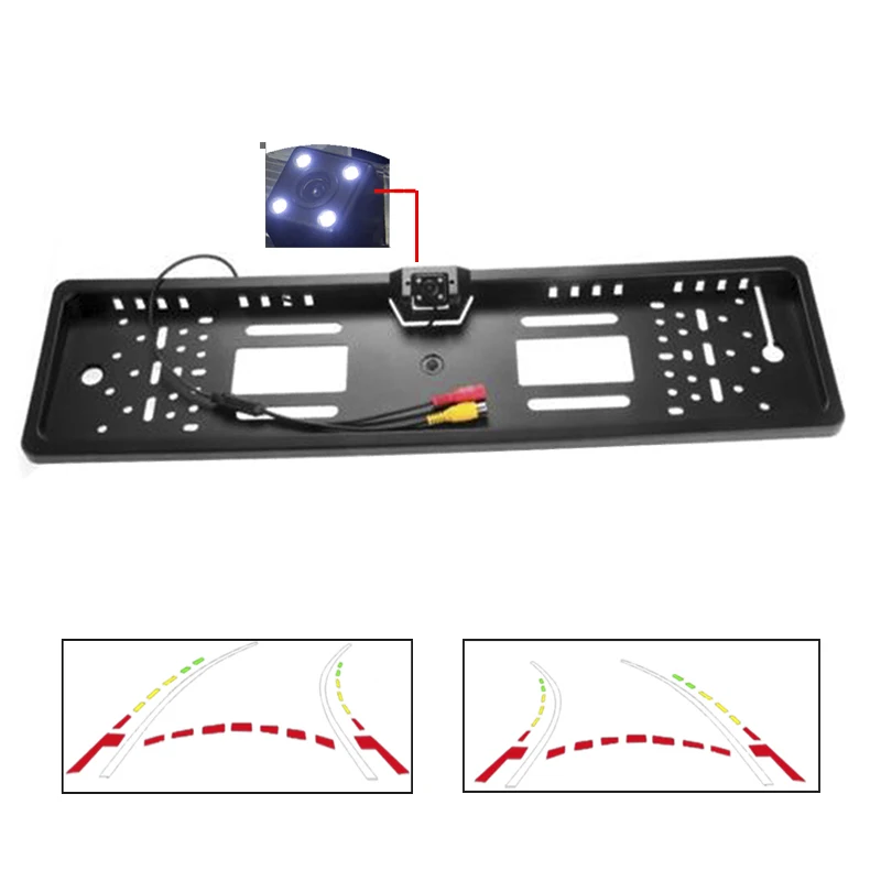 CCD 600 линейная динамическая траекторная камера, Соединенные Штаты, Мексика, Канада и Европа, рамка для номерного знака, камера для парковки заднего вида - Название цвета: EU 4LED