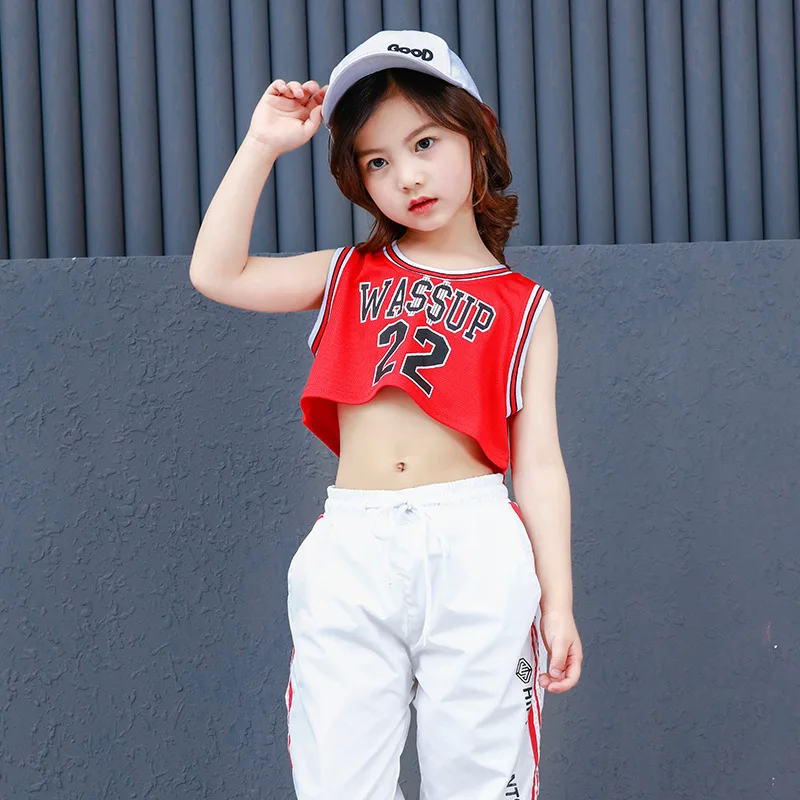 New Korean Style Hiphop Dance Clothes for Children Kids Girls Modern Ladies Women Jazz Hip Hop Pop Costume Suit Street Dancewear