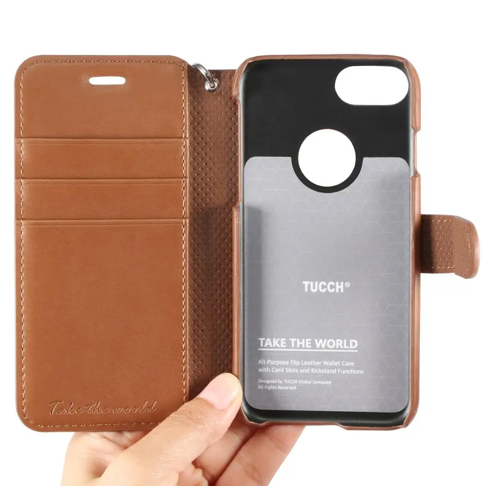 Tuch Wallet чехол для iPhone 7 [слот карт] [флип] [кошелек] [подставка] [ремешок на запястье]