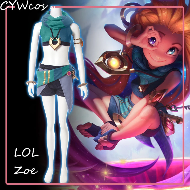 Популярная Игра LOL Cosplay Zoe Aspect of Twilight костюм для косплея костюмы топ + шорты