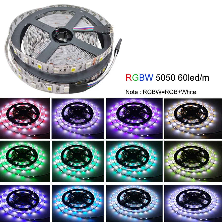 Светодиодная лента RGB RGBW SMD 5050 водонепроницаемая гибкая светодиодная Диодная DC12V 5