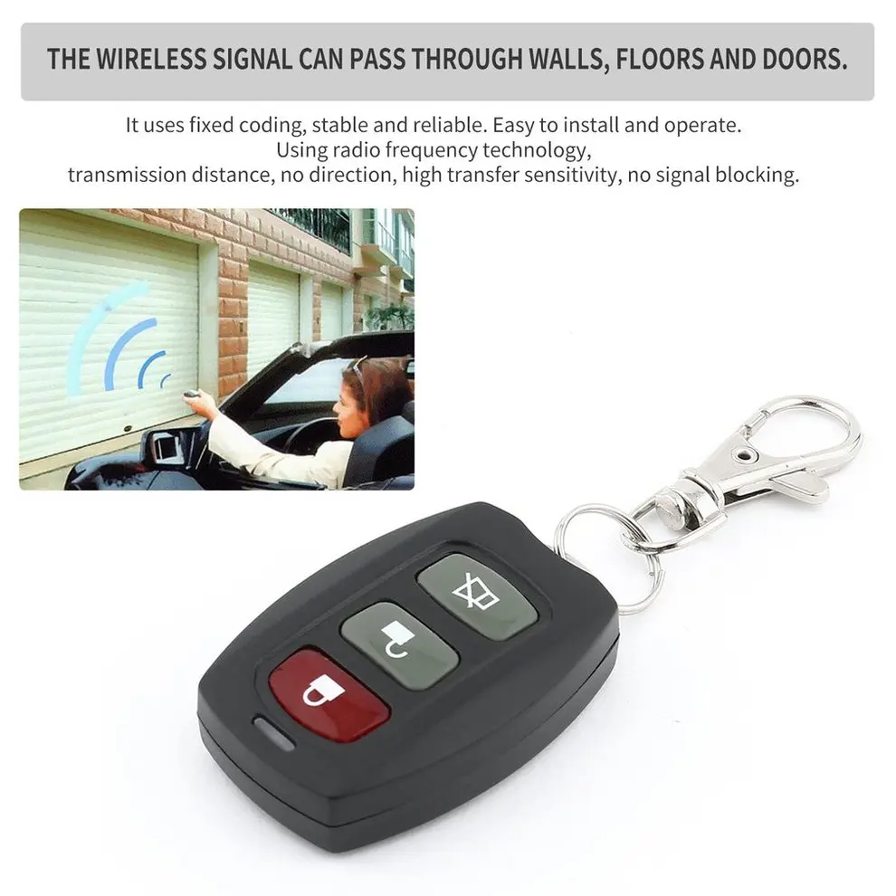 

10PCS Wireless 3 Buttons Remote Control Car Key Duplicator Adjustable Frequency Electric Gate Garage Door Keychain