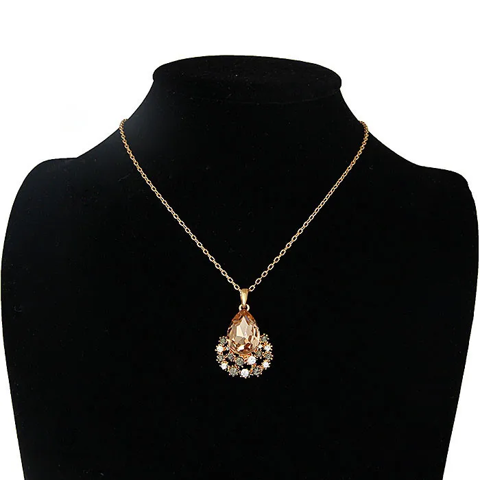 Fashion Jewelry Necklace Water Drop CZ Austrian Crystal Wedding Party