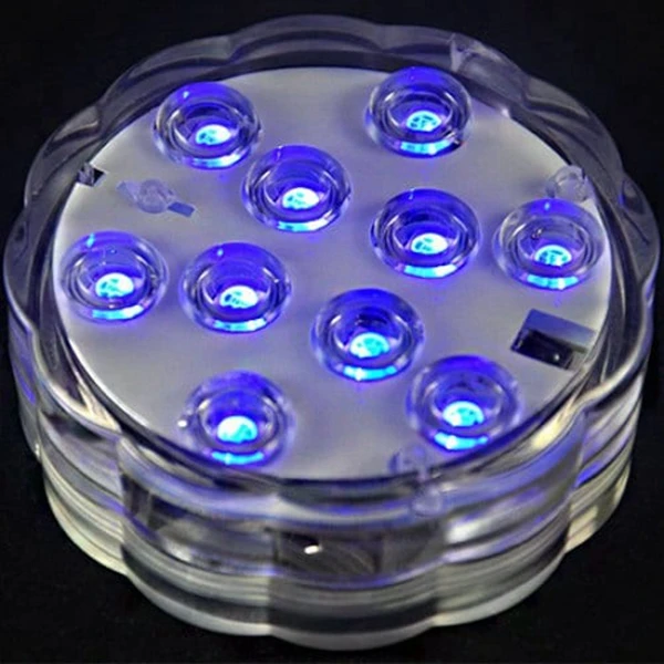 10 LED Remote Control Underwater Light Waterproof RGB Multi-Color Battery Powered Diving Vase Decoration Pool Light