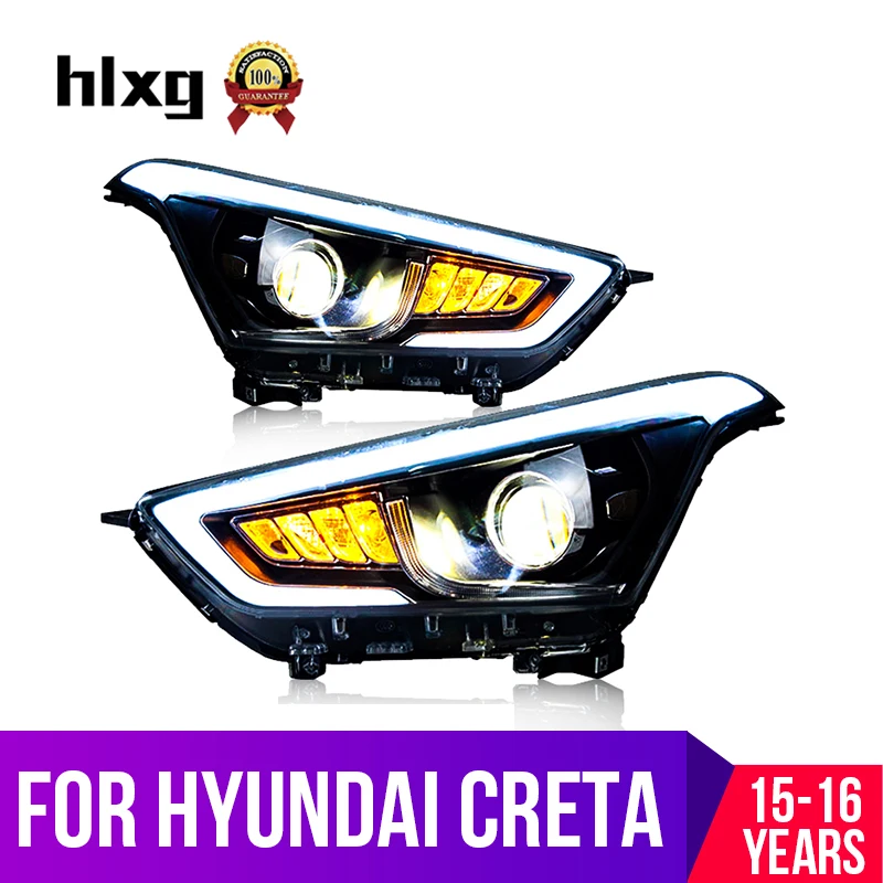 Автомобильные фары в сборе для Hyundai Creta 2015 2016 IX25 DRL H7 D2H Hid Angel Eye Bi Xenon автомобильный