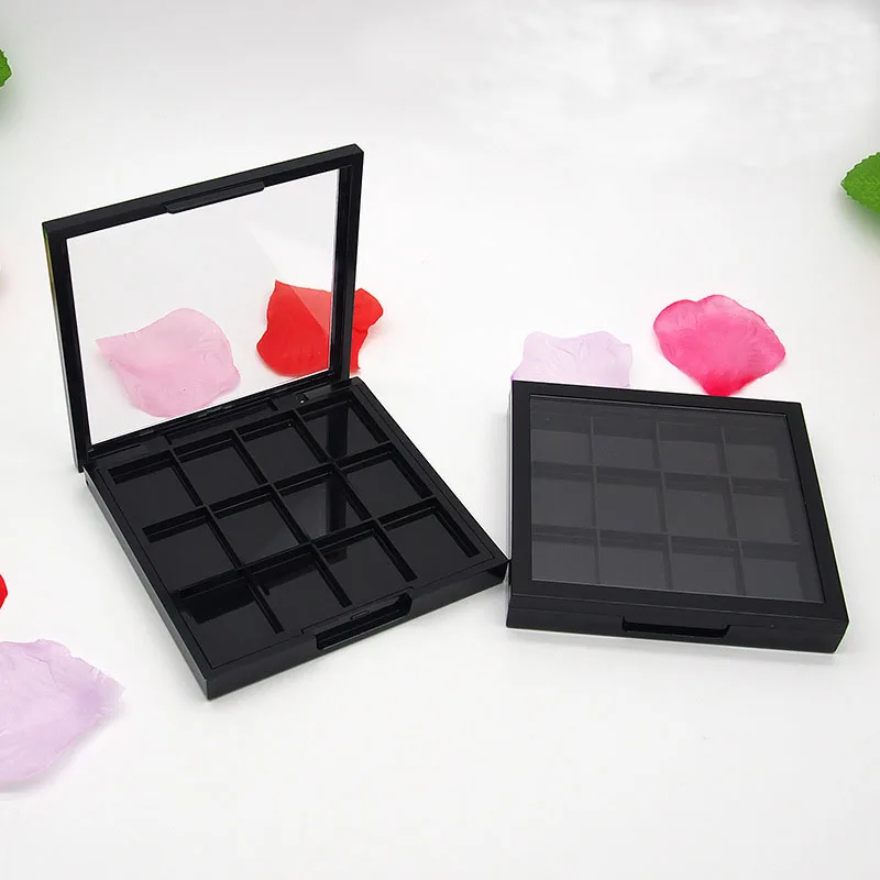 

Lip Stick Container 12 colors Lipstick Packing Box Sample Test Case DIY Cosmetic Tool Black Empty Box Eye Shadow Palette 20 pcs