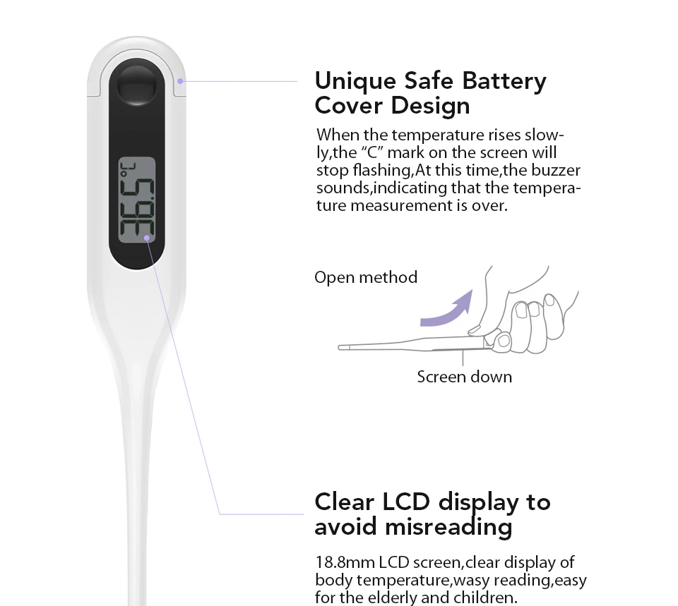 Xiaomi Mijia Medical LCD Electronic Thermometer for Children and Adults Body Temperature Clinical Professional Detecting Fever (7)