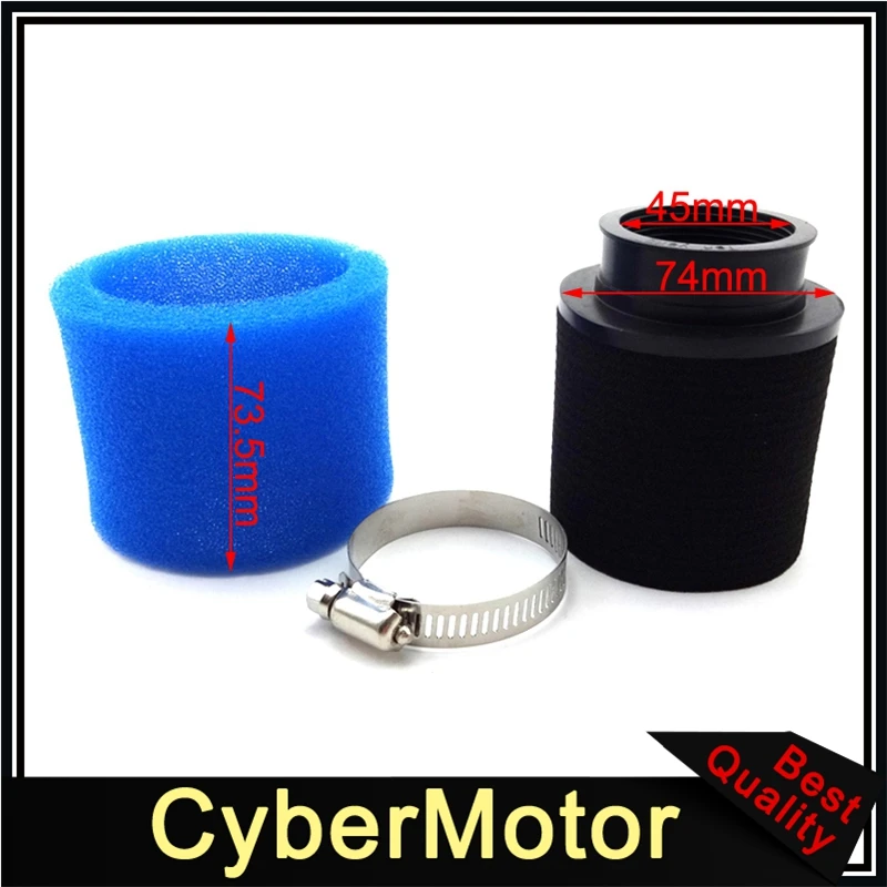Blue Motorcycle 45mm Foam Air Filter Clearner For 125cc 140cc 150cc