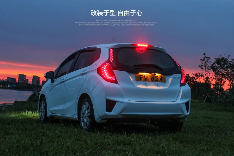 Автомобильный задний светильник для HONDA JAZZ GK5- задний светильник s светодиодный задний светильник светодиодный задний фонарь DRL+ тормоз+ Реверсивный+ сигнальный светильник аксессуары