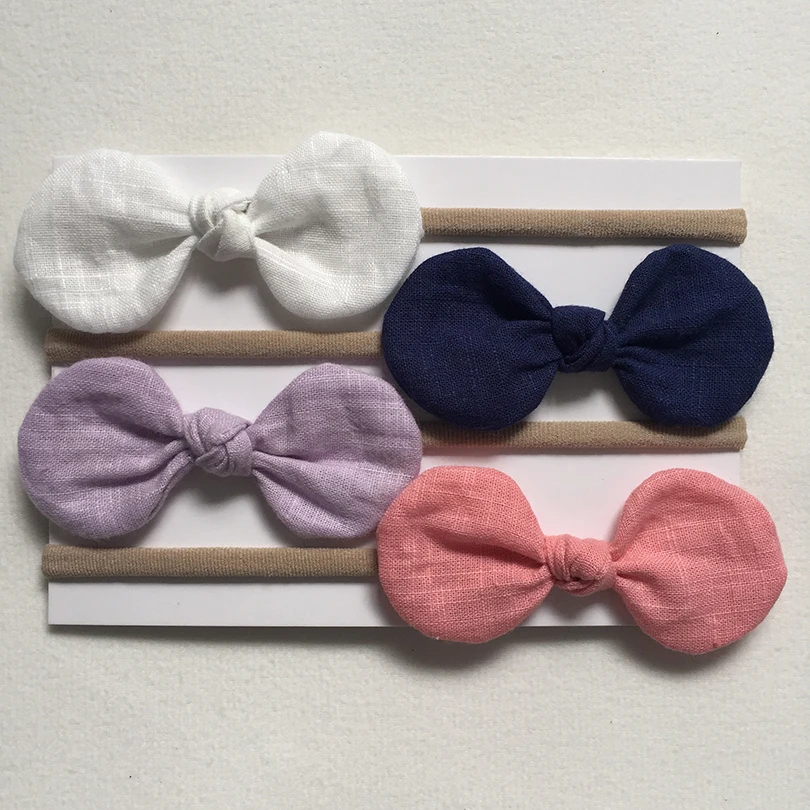 4-Pcs-lot-High-Quality-Handmade-solid-Nylon-Headband-Bow-Headbands-For-cute-Kids-Girls-Hair (1)