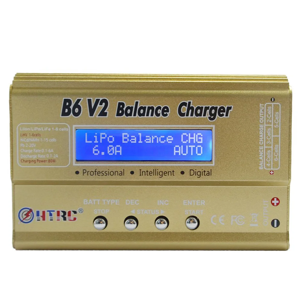 

HFES HTRC B6 V2 80W 6A DC RC Multi-Charger for LiPo LiIon LiFe NiCd NiMH LiHV PB Smart Battery Multi-Chemistry Balance Ch