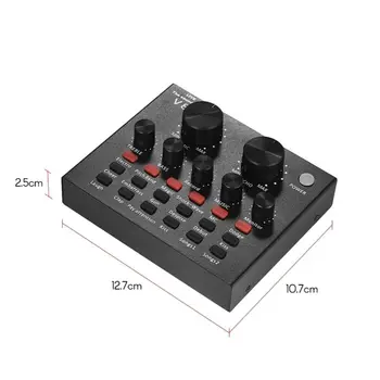 

External Audio Mixing Sound Card USB Interface with Multiple Sound Effects Built-in Rechargeable Battery for Singing Recording