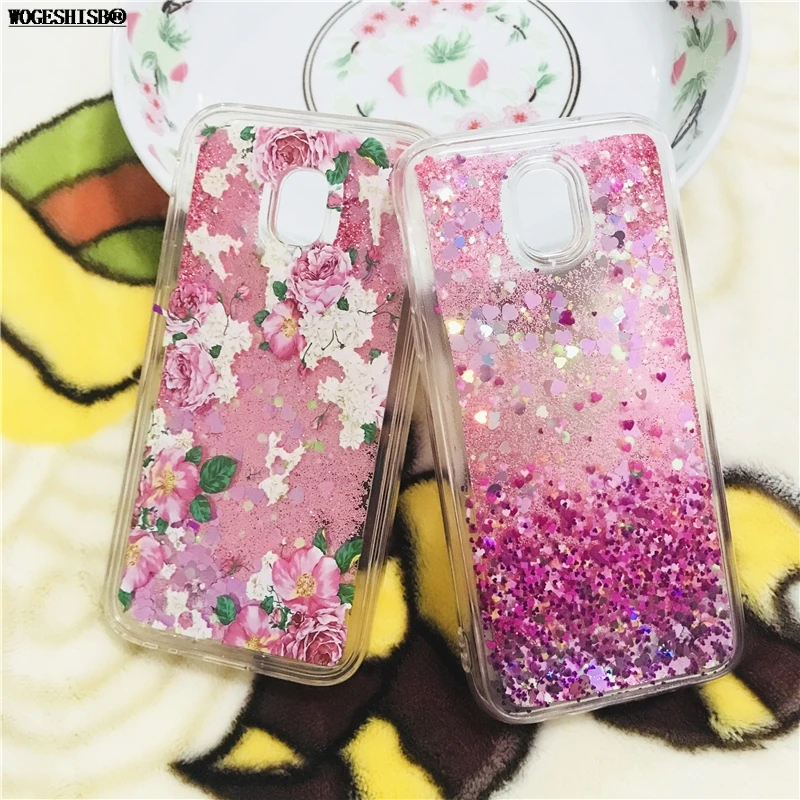 

Liquid Bling Case Glitter Flower Heart Soft TPU Cover for Samsung A3 A5 J1 J3 J5 J7 2016 2017 S5 S6 S7 Edge S8 S9 Plus Note 8