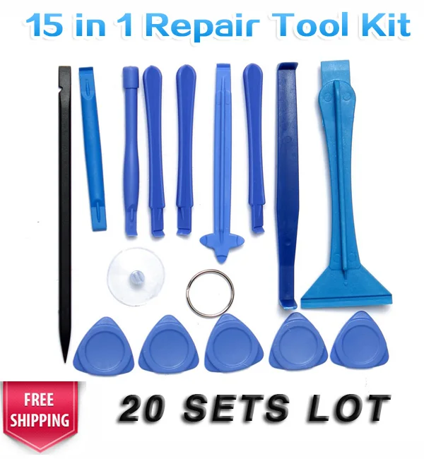 X 20 компл. 15 в 1 мобильного телефона Открытие монтировку отвертки Repair Tool Kit разборки Инструменты для iphone 4 5S 6 Plus для Samsung
