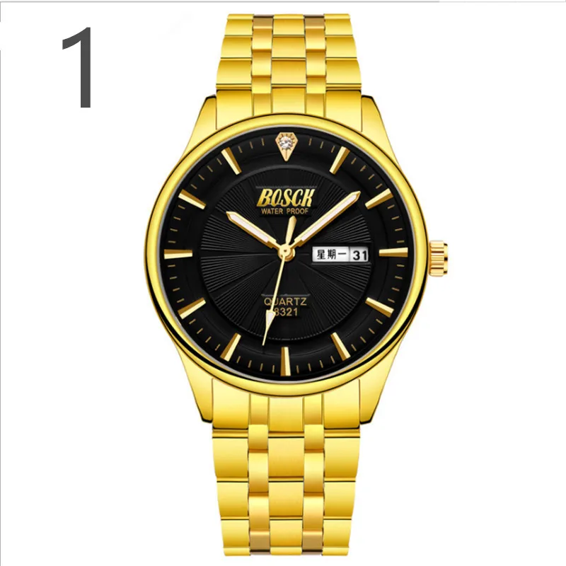 

2019 New Arrival Men's Black Watches Business Calendar Fashion Casual Stainless Steel Non-mechanical Quartz Wristwatches68