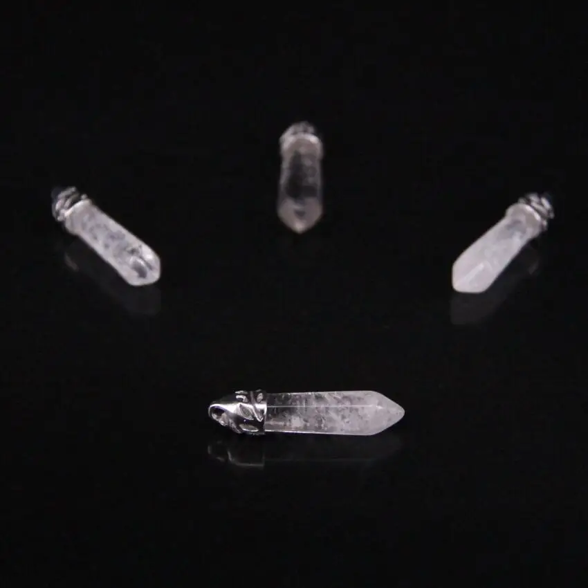 

Natural White Crystal Quartz Faceted Hexagon Point Pendant beads,DIY Jewelry Making,Gems stick Reiki Chakra Pendants,10pcs/lot