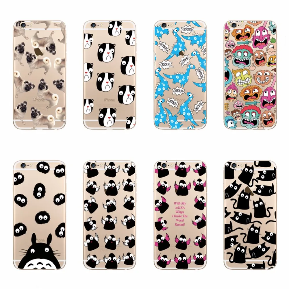 Case Covers For Iphone 7 Plus 8 6 6s 5 5s Se Cute Dog Cat Bird Cartoon Hard Pc Funda Capa Coque | Мобильные телефоны и