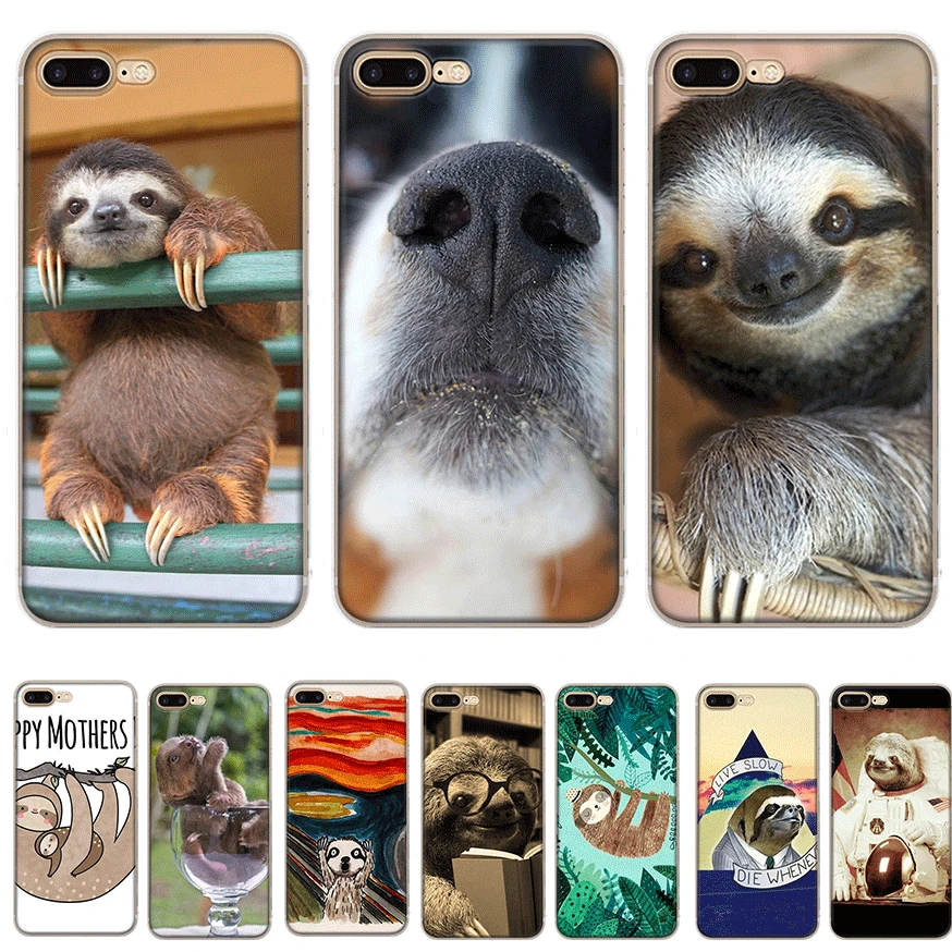 

Sloth Animales Mobile Phone Case for iPhone 6 6S 7 8 Plus iPhone 11 Pro X XS Max XR 5 5s SE Cover Shell