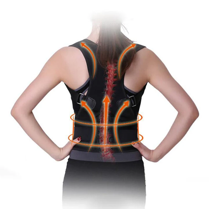 

Unisex Adjustable Back Shoulder Corrector Posture Upper Back Support Brace Belt For Men Black Back Support 6 Colors B002