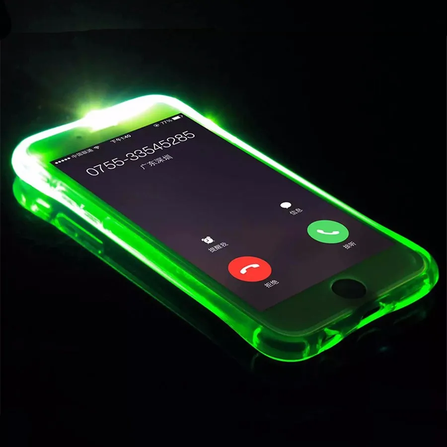 Caja de luz LED flash para iPhone 6 6 s Plus Smart transparente piel  cubierta de silicona suave gel para iPhone 6 s 6 más Conchas bolsa de  vivienda|case for iphone|light casecase