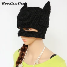 Boolawdee Для мужчин ручной работы крючком Шапочка череп Кепка характер стиль зимняя термальная Hat Забавный костюм подарок для wo Для мужчин Универсальный Размер m094