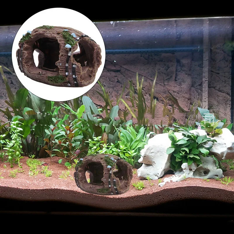 

Wine Barrel Cave Aquarium Ornament Resin Fish Tank Landscaping Craft Wreckage Caves