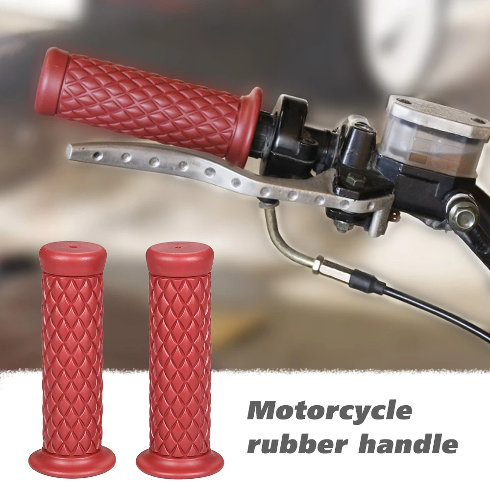 KKmoon Motorcycle Handle Grips Universal 7//8 22mm Vintage Rubber Coffee Motorbike Handlebar Grips 4 Colors Available