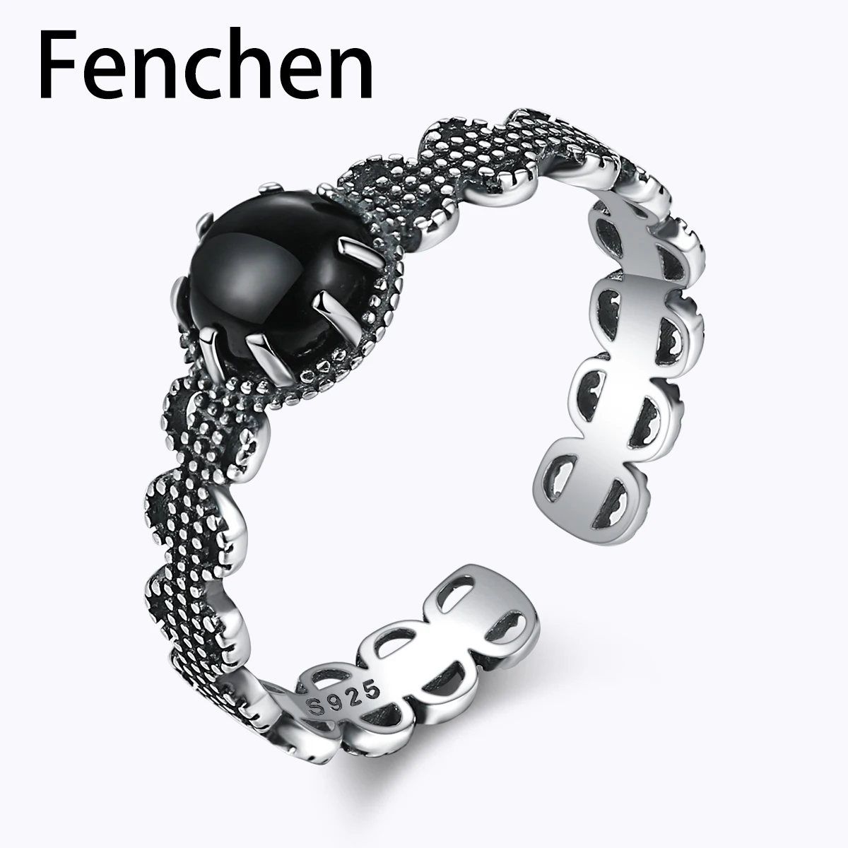 

Fenchen Pure 925 Sterling Silver Retro Open Rings for Women Anniversary Fine Jewelry Vintage Anillos Bijoux Femme Hot Gift AR037
