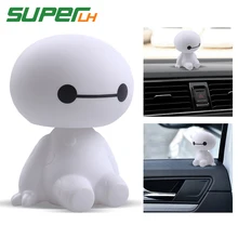 Мультфильм Пластиковый робот Baymax качающаяся голова фигурка автомобиля украшения авто интерьера большие куклы героев, игрушки орнамент аксессуары