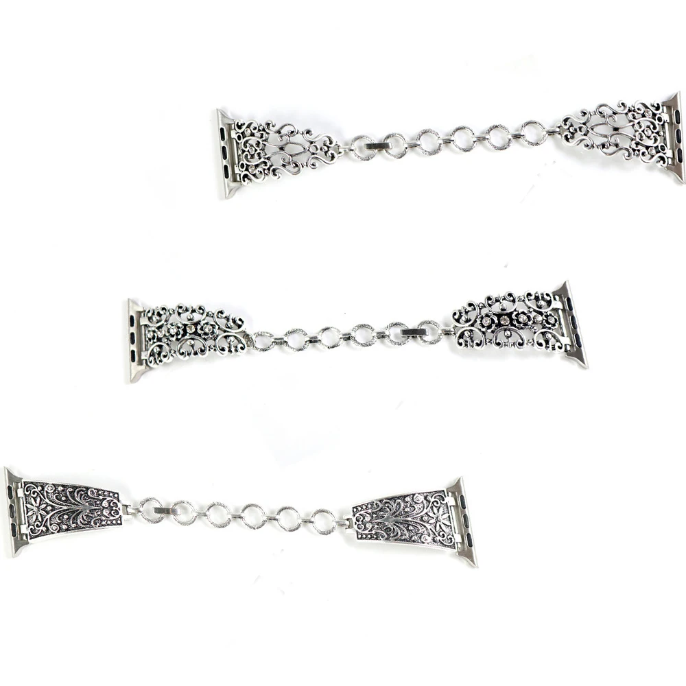 

Vintage Chain Jewelry Bracelet Band for apple watch series 4 3 2 1 strap for iwatch 42mm 38mm 44mm 40mm Retro Adjustable Wrist