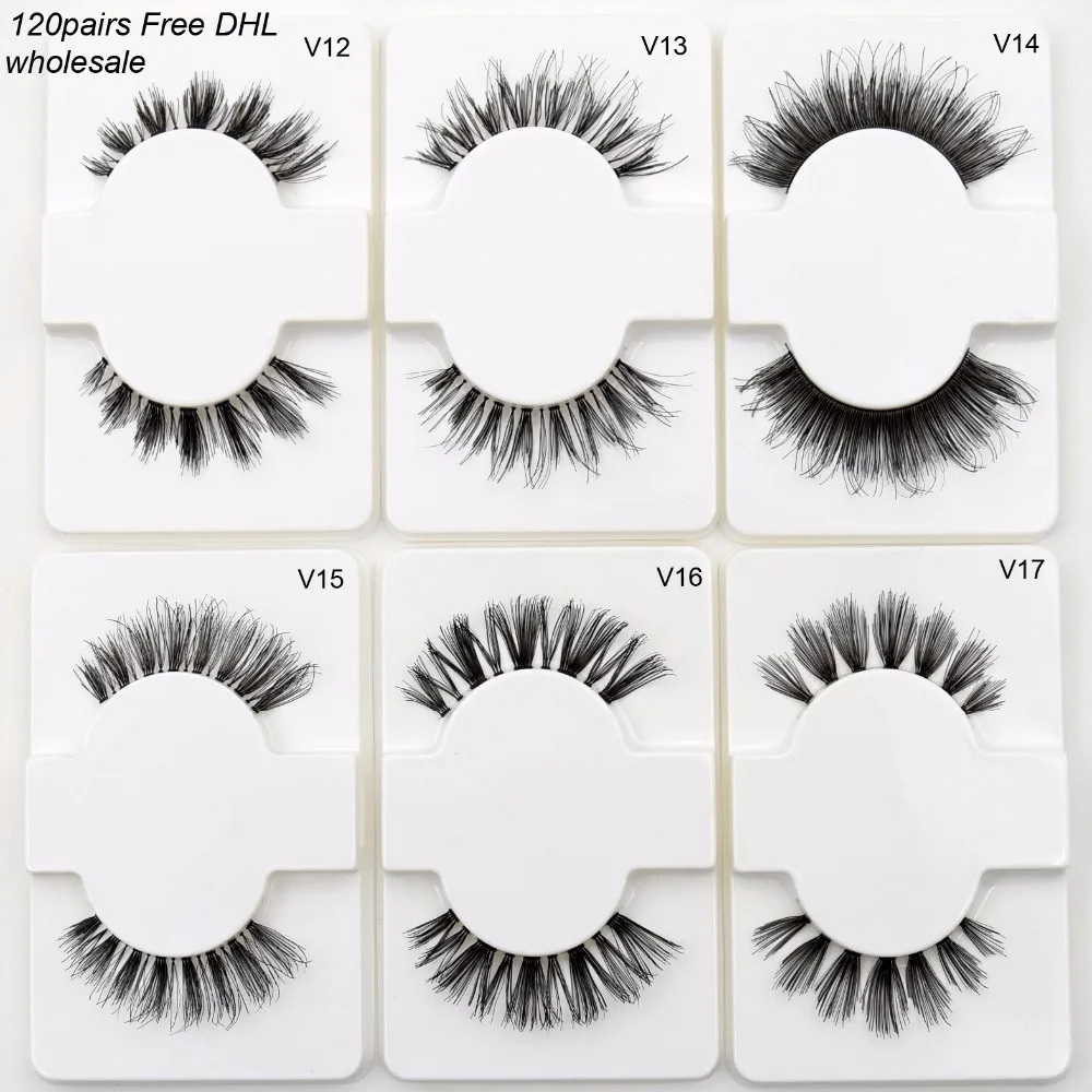 US $194.94 Free DHL 120pairs Visofree Human Hair Lashes Handmade Long Eyelashes Transparent Band False Eyelashes Natural Lashes No Logo Box