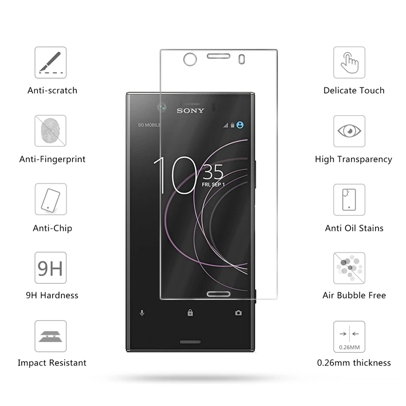 10 шт./лот 2.5D 0 26 мм Премиум Закаленное стекло для Sony Xperia XZ1 компактная защитная