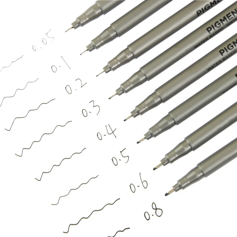 

1pcs Different Types Waterproof Pigment Liner Fine Point Water Based Brush Markers Set for Drawing Signature Art Supplies
