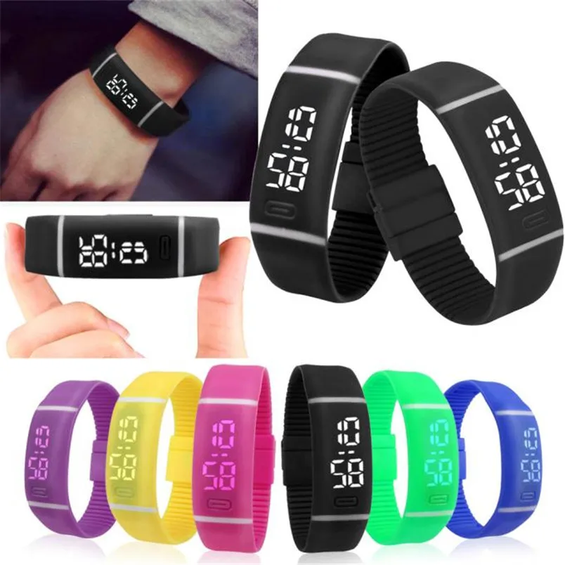 

Luxury Electronic Watch Watches Mens Womens Rubber LED Watch Date Sports Bracelet Digital Wrist Watch
