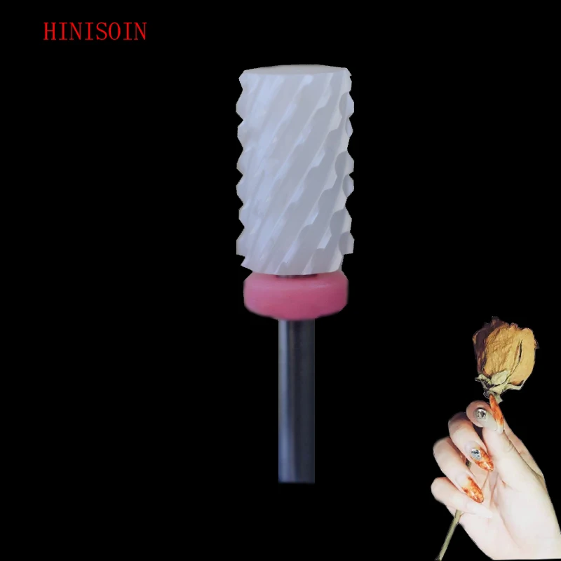 White-10PCS-керамический сверло для ногтей-большая цилиндрическая фреза-(0078,066