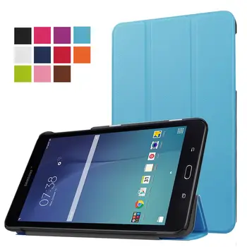 

Protective Case For Samsung Galaxy Tab E 8.0 T377 T375 Ultra Thin Flip Stand Case PU Leather Case Cover+Tempered Glass+Pen