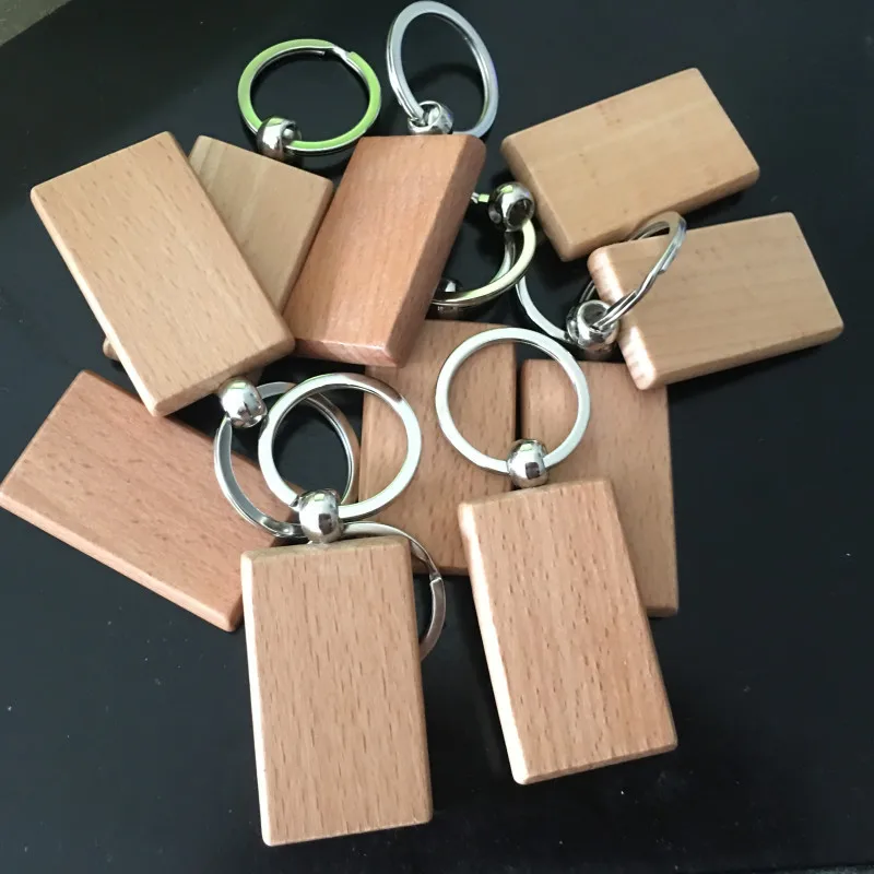 20 Pcs Rectangle Nature Color Wood Embellishment Tags Blank Hanging Tags