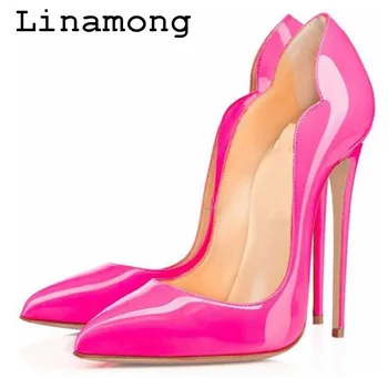 

2018 hot sell PU leather thin heel High Heels pumps Unique curved design pointed toe slip on shallow pumps