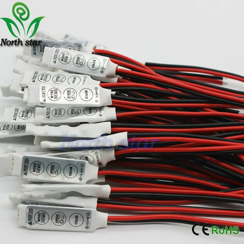 

10pcs/lot 2016 new Mini RGB Controller Dimmer 12V 6A 3 Keys for 5050 3528 RGB LED Strip Light Free Shipping