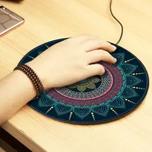 Fashion Vintage Bohemian Round Computer 3D Game Carpet Mouse Pad Mat Anti Slip Mousepad for PC Laptop