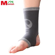Бамбуковый уголь Накладка для лодыжки защита эластичная Защитная стойка поддержка щиколотки для спорта тренажерного зала-серо-1 шт. A51