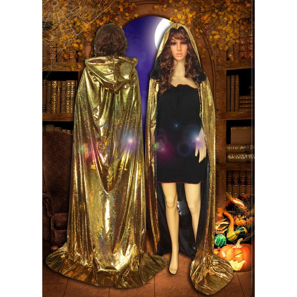 Для взрослых Готический Красивый плащ с капюшоном Wicca Robe Witch Larp накидка для женщин и мужчин костюмы на Хэллоуин ведьмы вампиры сценические Необычные Вечерние