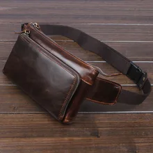 Высококачественная Мужская винтажная сумка из натуральной воловьей кожи для путешествий и сотовых/мобильных телефонов, поясная сумка, поясная сумка